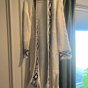 Elegant White and Black Women's Cardigan